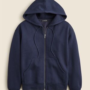 J. Crew Deep Blue Heritage Fleece Zip-Up Hoodie